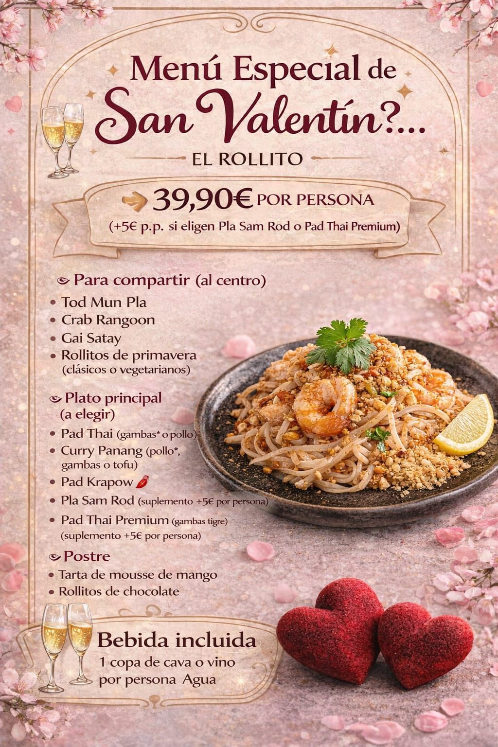Menú Especial de San Valentín - El Rollito